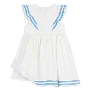 Petit Bateau - Organic Cotton Poplin Ruffled Dress | White