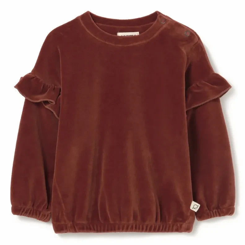 Cozmo - Heidi Kadife Organik Pamuk Sweatshirt | Koyu kırmızı
