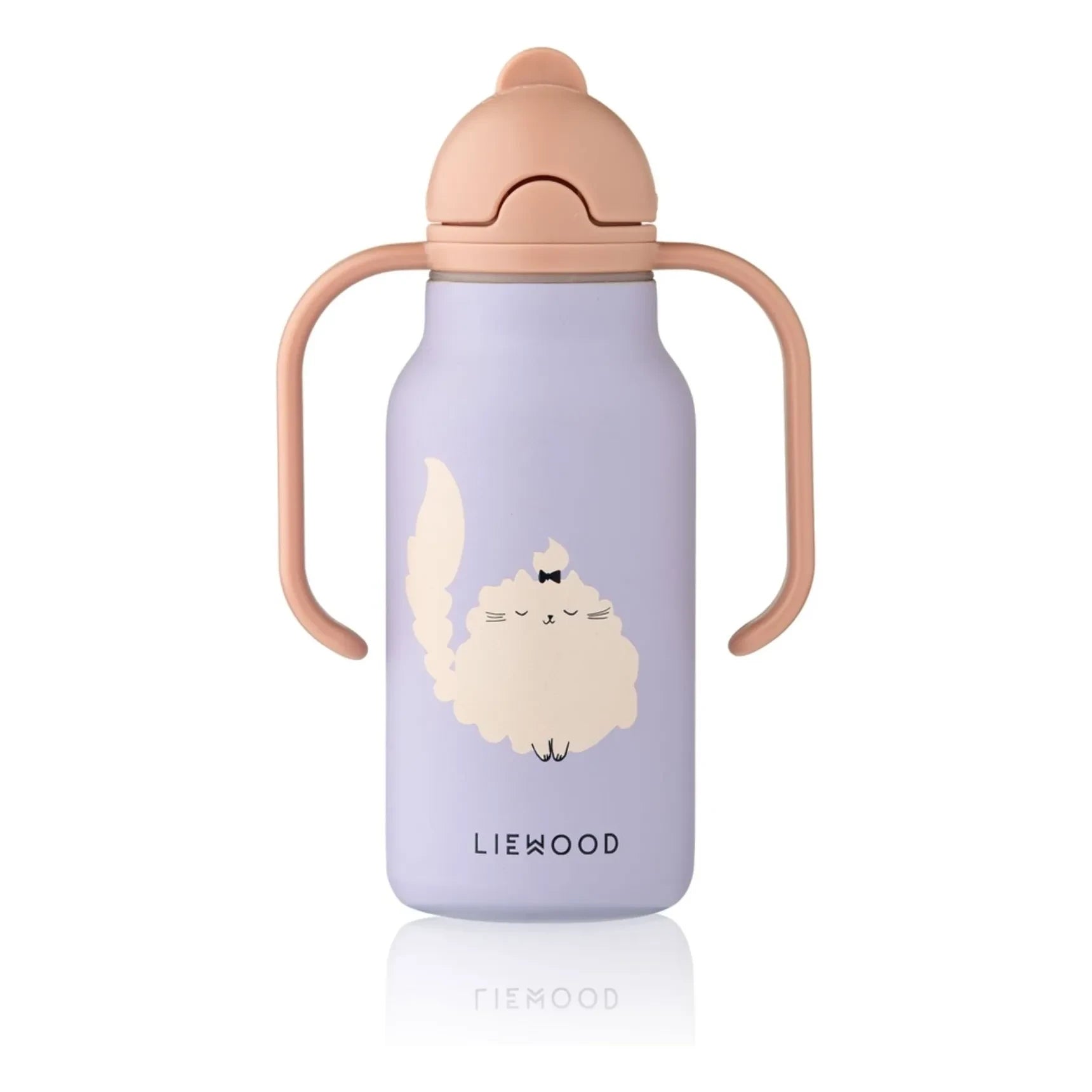 Liewood - Kimmie Stainless Steel Water Bottle - 250 ml | Cat/Warm lilac