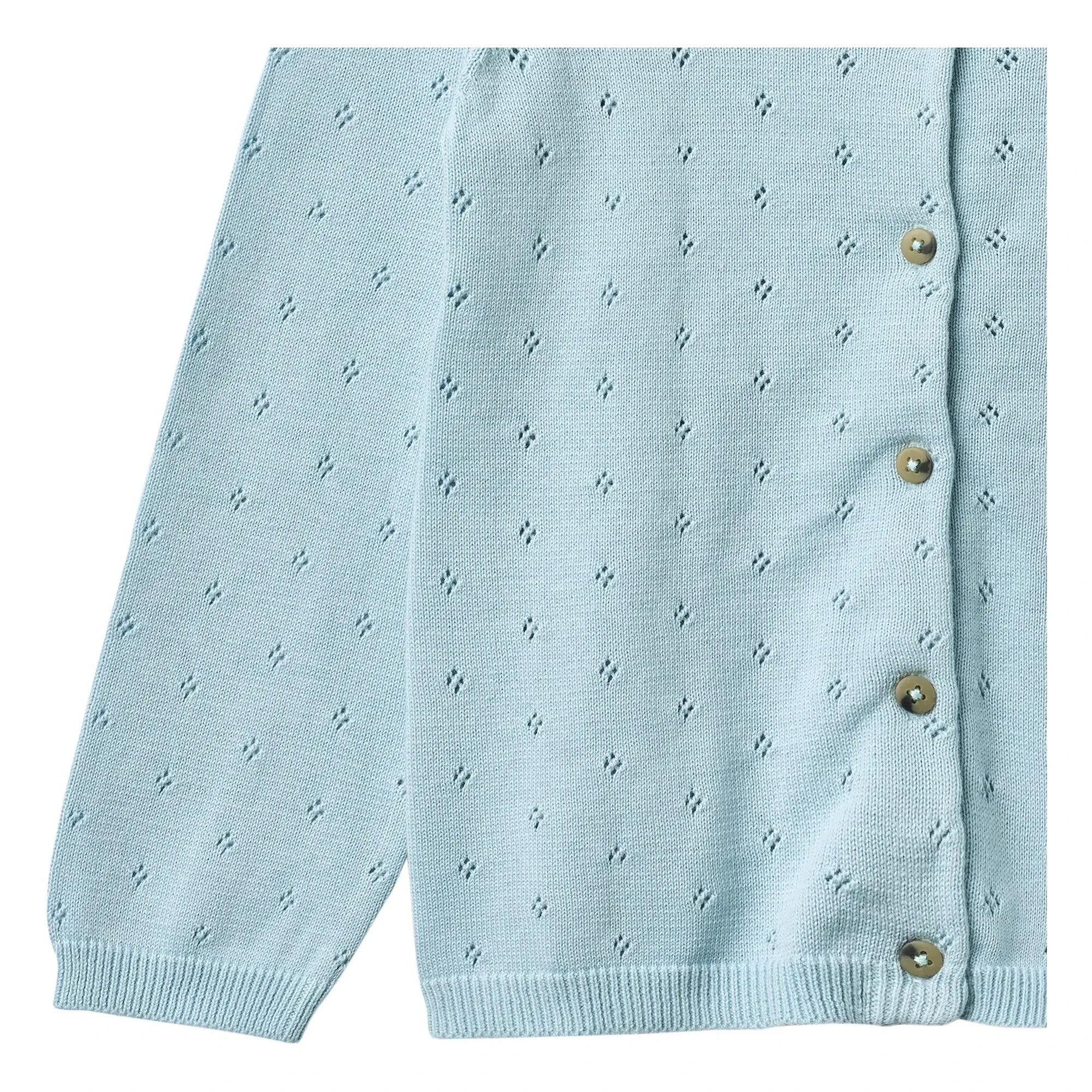Wheat - Maia Organic Cotton Knit Cardigan | Light Blue