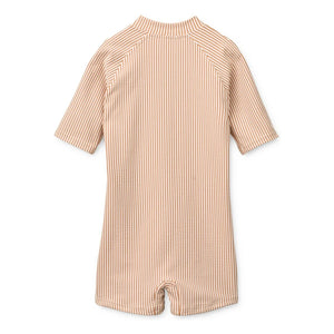 Liewood - Max Striped Seersucker UV Protection Swimsuit Jumpsuit Recycled Fiber | Pink