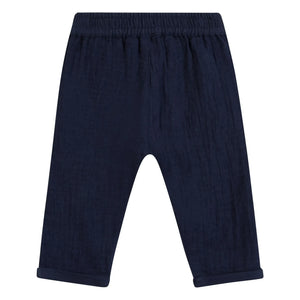 Tartine et Chocolat - Cotton Gingham Buttoned Pants | Navy