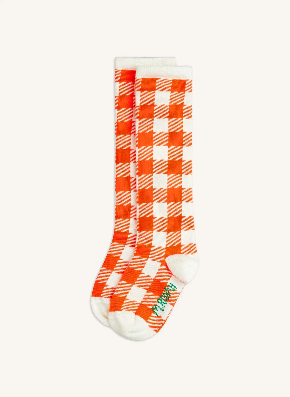 Mini Rodini - Knee-High Gingham Organic Cotton Socks | Red