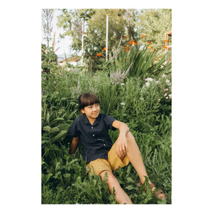 Matona - Plain Organic Cotton Shirt | Navy