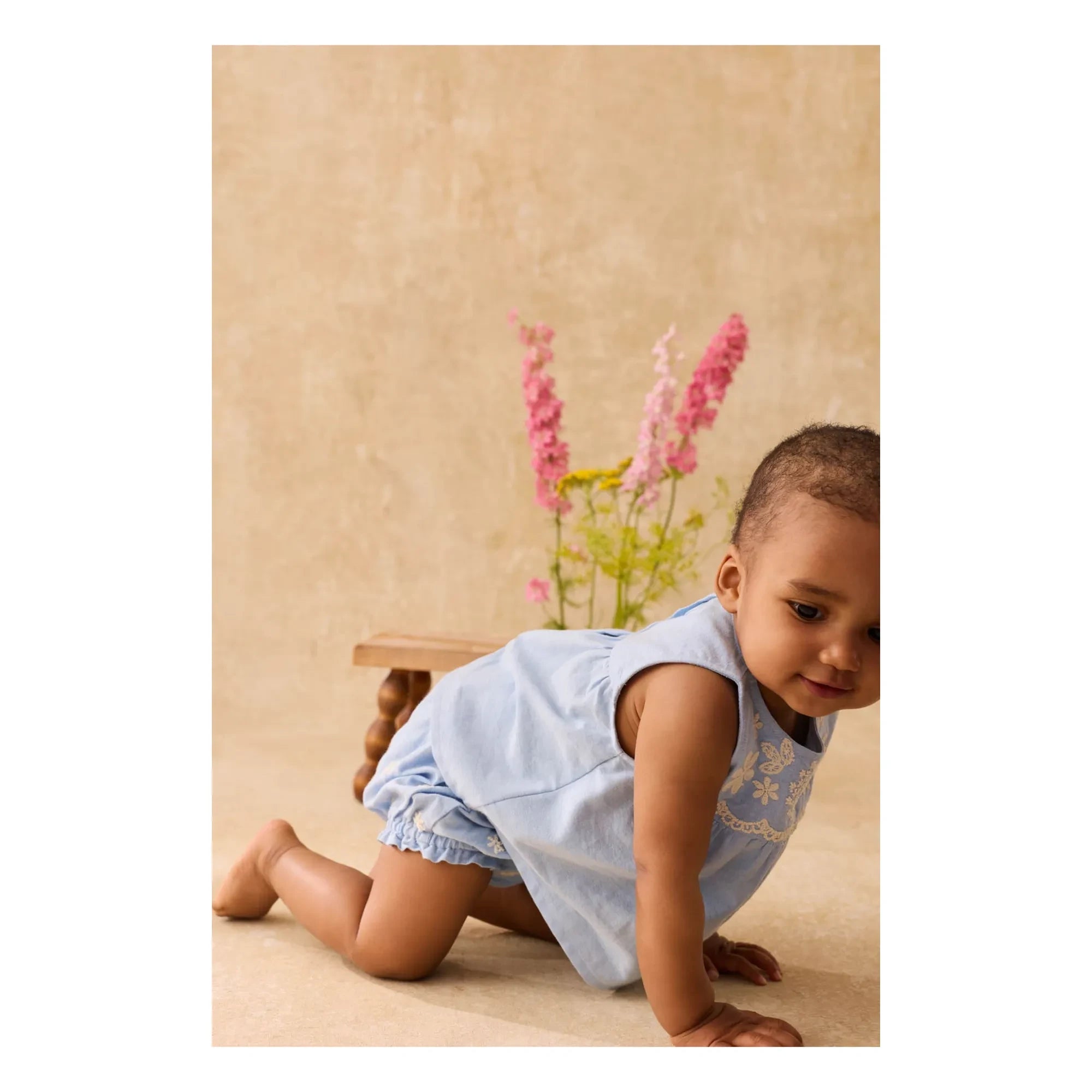 Louise Misha - Malaya Embroidered Organic Cotton Top | Blue
