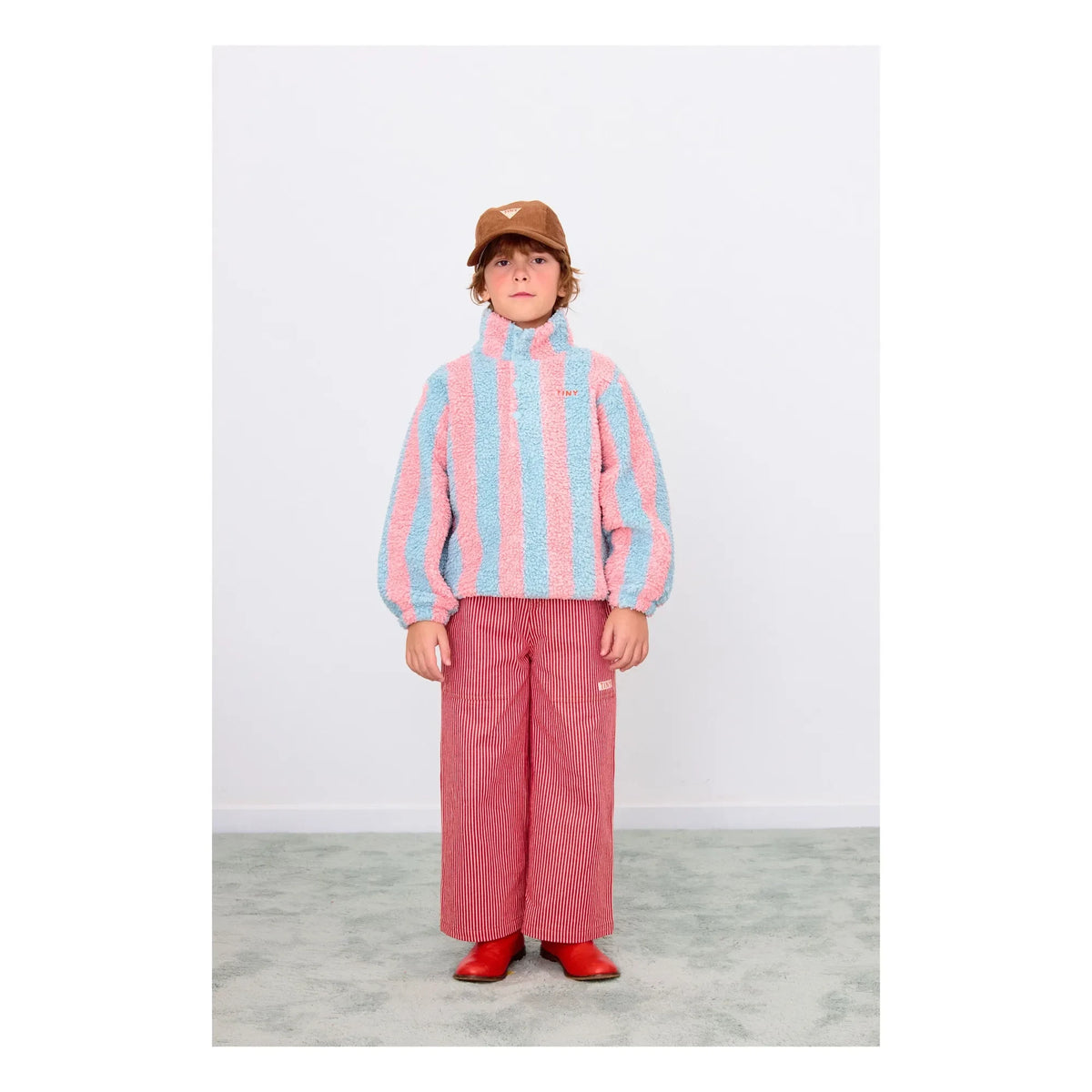 Tinycottons - Striped Sherpa Sweatshirt | Pink