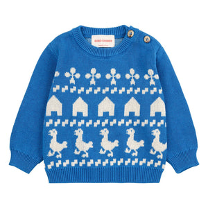 Bobo Choses - Farmhouse Knit Organic Cotton Sweater | Blue