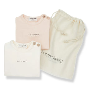 1+ in the family - Organic Cotton Baby Bodysuits - 2-Pack | Powder Pink