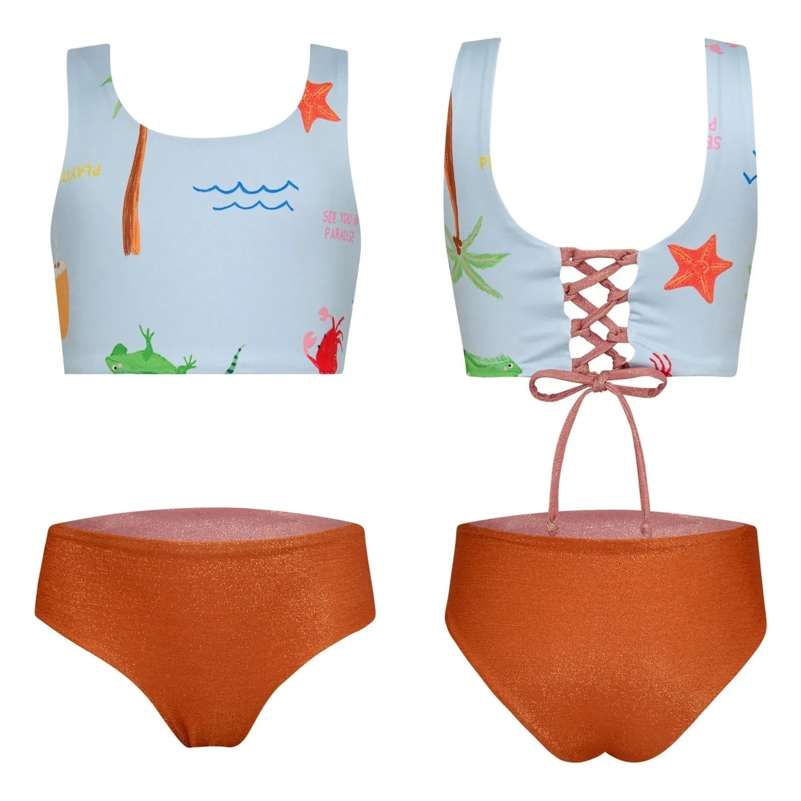 Pepita & Me - Sun&Moon Beach Swimsuit | Orange