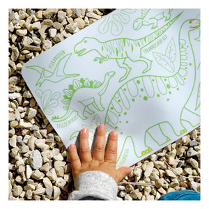 Superpetit - 4 Felt-tip Pen Double-sided Mini Coloring American Serviette - Dinosaur