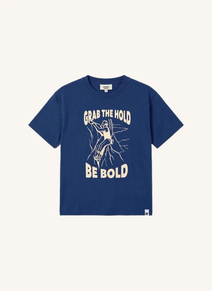Hundred Pieces - Finn Climb Organic Cotton T-Shirt | Grey Blue