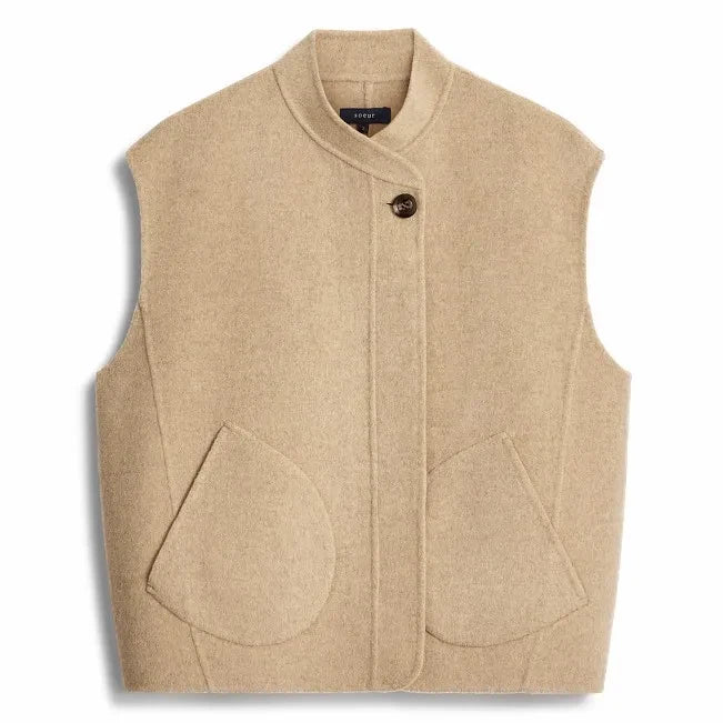 Soeur - Adeline Wool Sleeveless Jacket | Navy Blue