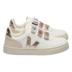 Veja - V-10 Leather Scratched Sneakers | White