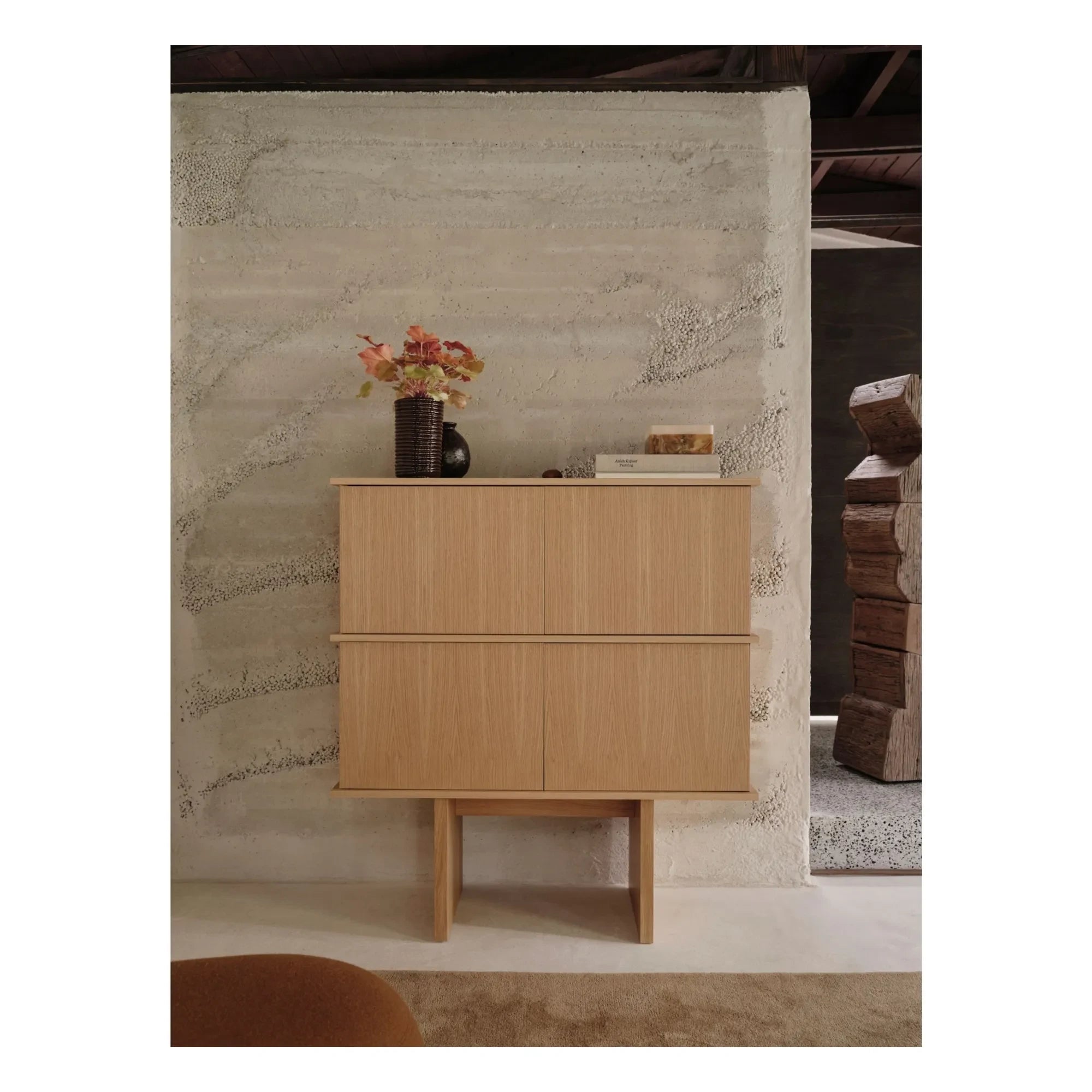 Ferm Living - Velvet-textured ceramic vase | Brown