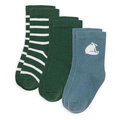 Petit Bateau - Pack of 3 Bear Socks | Chrome Green