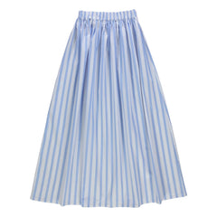 Poudre Organic - Blue Chia Striped Cotton Poplin Skirt