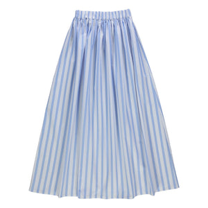 Poudre Organic - Blue Chia Striped Cotton Poplin Skirt