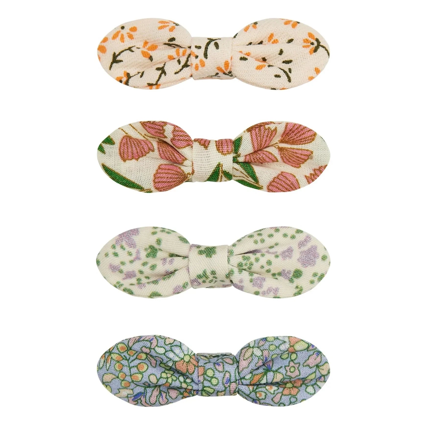 Mimi & Lula - 4 Floral Pattern Bow Hair Clip Set | Ivory
