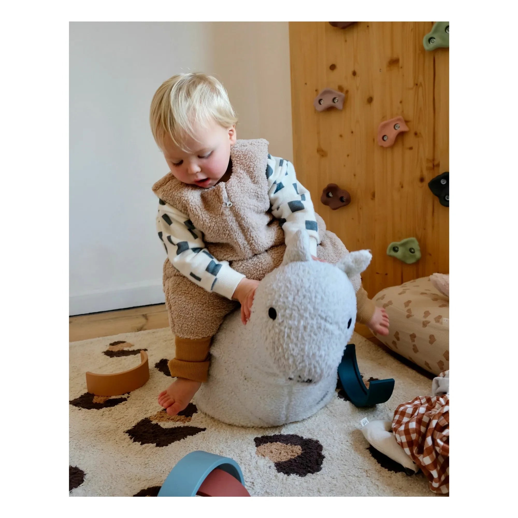 Tante Reine - Organic cotton footed sleeping bag Teddy | Sand