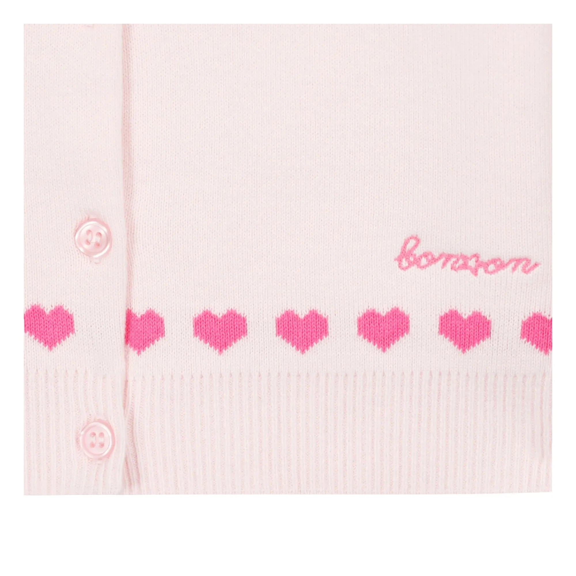 Bonton - Laligne Mini Hearts Cardigan | Ecru
