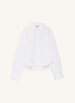 Anine Bing - Scott Cotton Crop Shirt | White