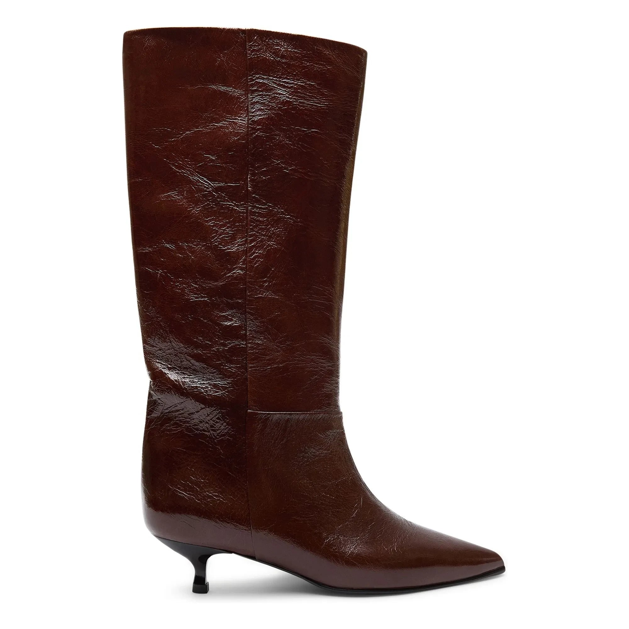 Augusta - Sydney Patent Boots | Chocolate