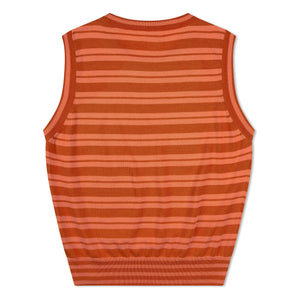 Matona - Organic Cotton Striped Thin Knit Tank Top | Dark Red