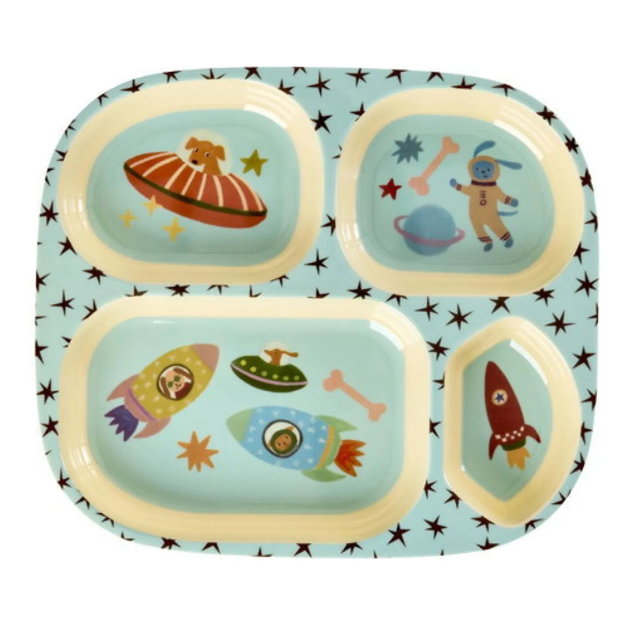 Rice - Chiens de l'Espace Melamine Lunch Box | Blue