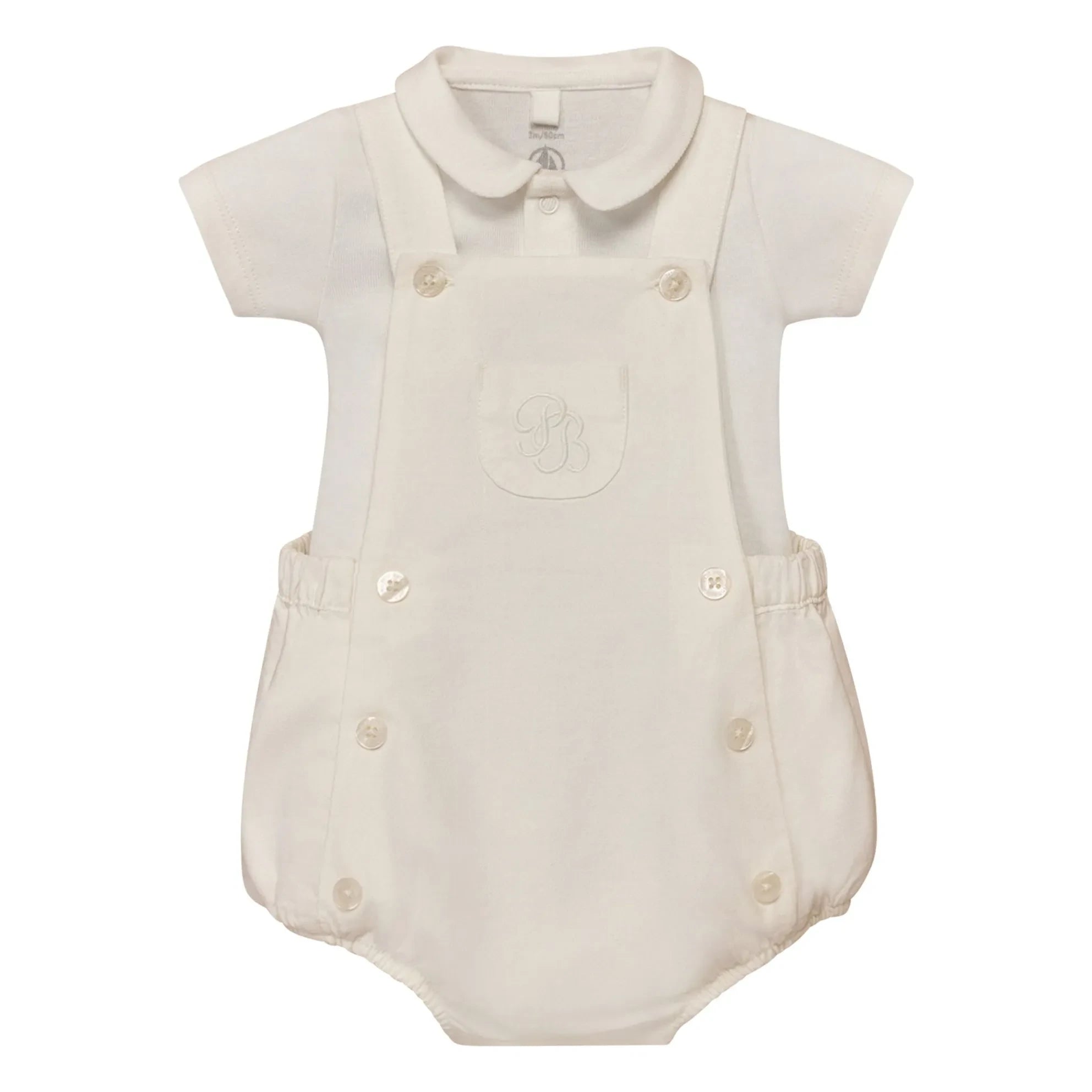 Petit Bateau - Linen and Organic Cotton Bodysuit and Romper Set | White