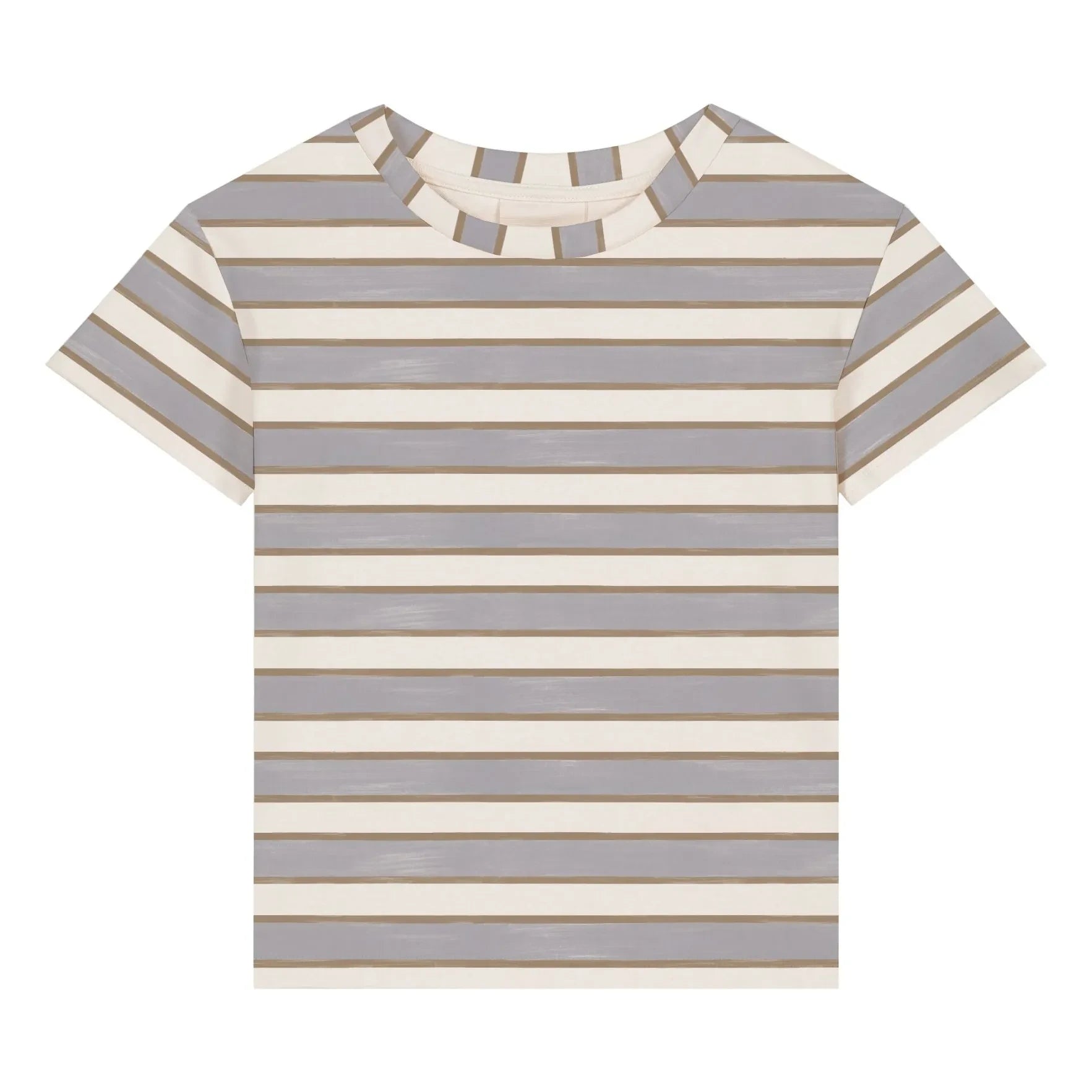 Studio Bohème - Organic Cotton T-Shirt with Basic Stripes | Light Blue