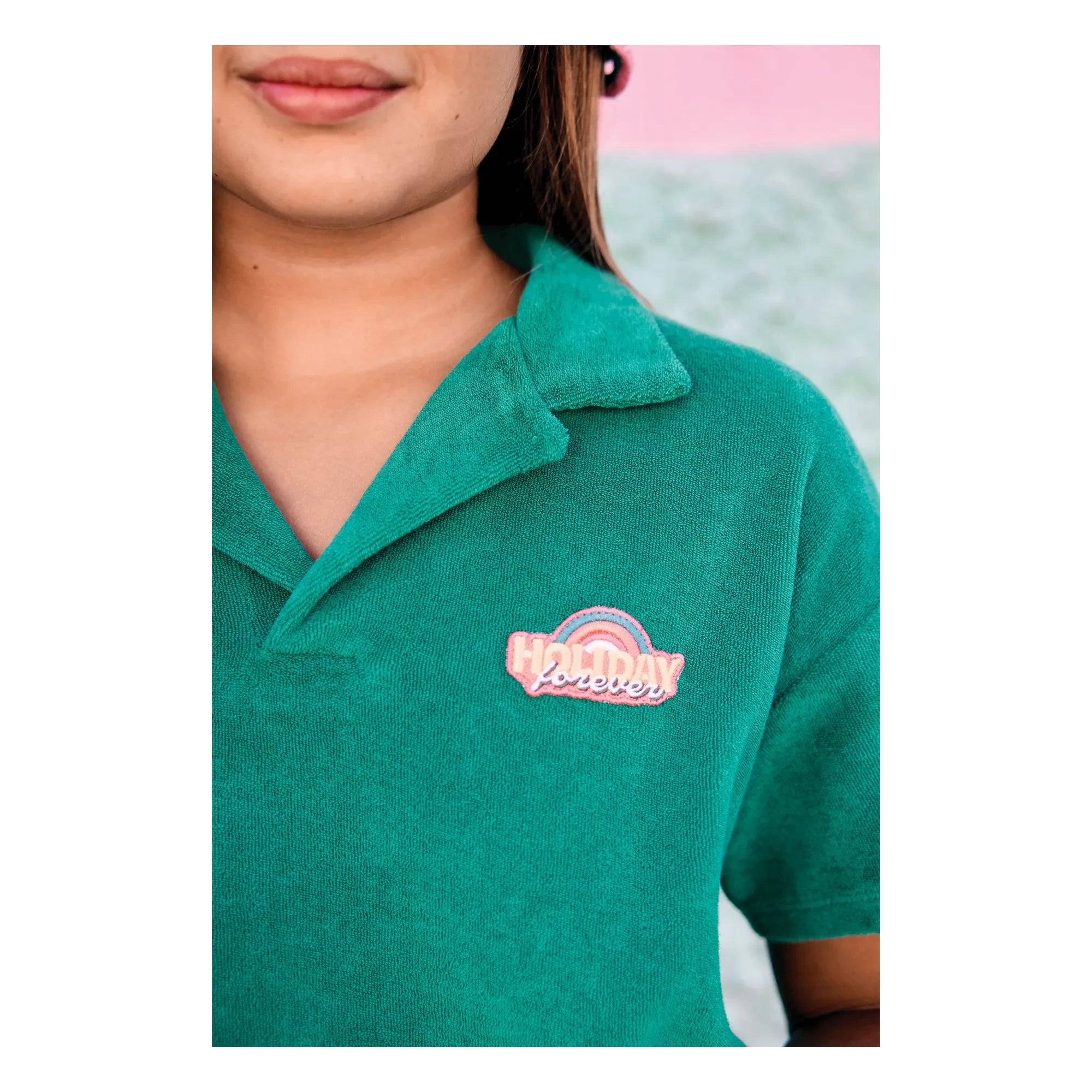 Bonton - Livio apple terry polo shirt | Emerald green