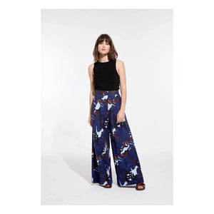 Mapoésie - Penelope Poppy Cotton Poplin Pants | Blue