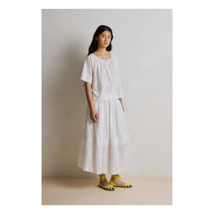Hod - Karla Embroidered Cotton Skirt | White
