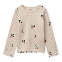 Liewood - Nieve Ribbed T-Shirt Peach Organic Cotton | Ecru