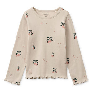 Liewood - Nieve Ribbed T-Shirt Peach Organic Cotton | Ecru