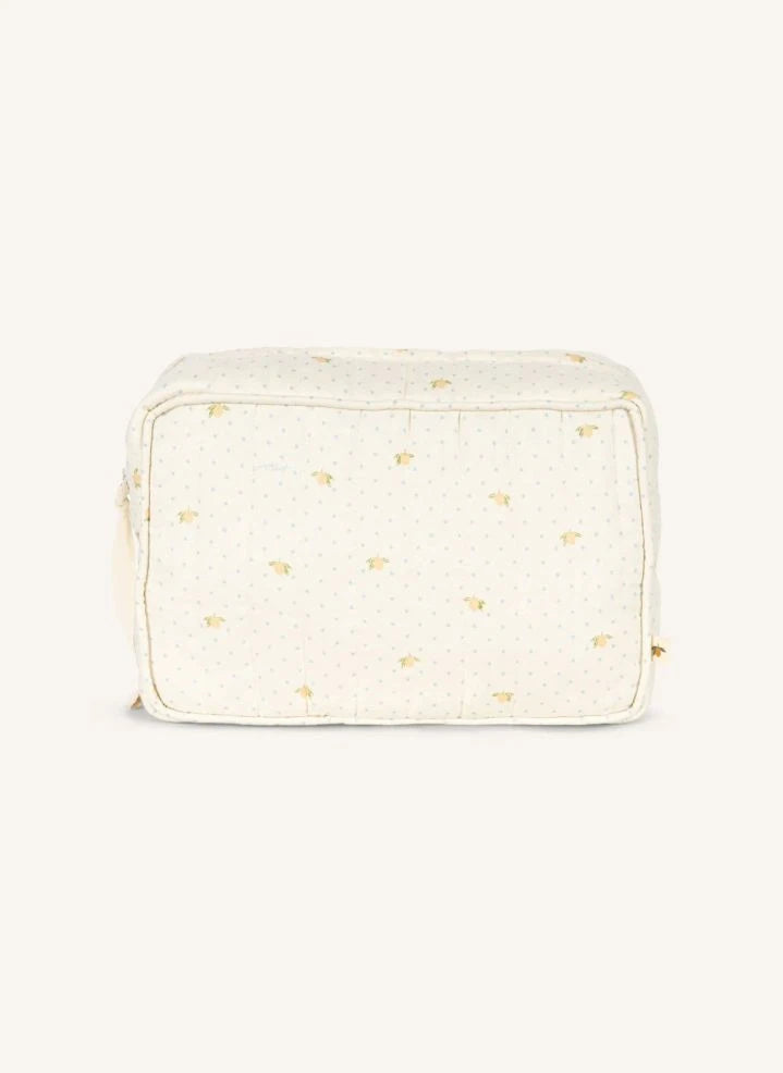 Konges Sløjd - Large Lemon Polka Dot Cosmetic Bag | Yellow