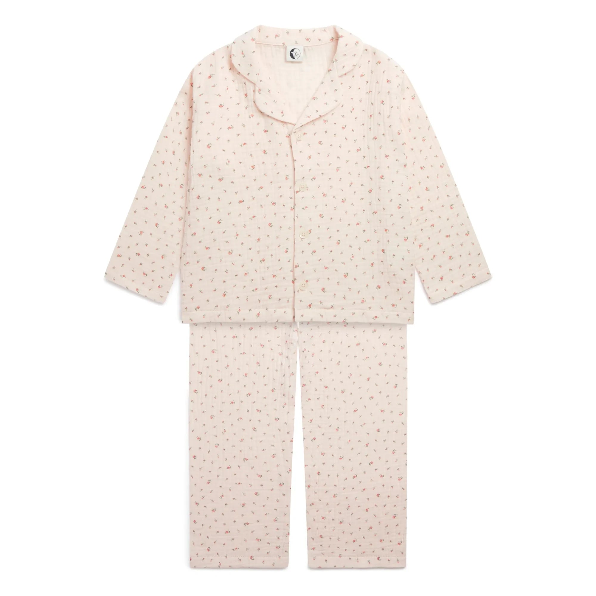 Sleepy Doe - Organic Cotton Gingham Floral Pajamas | Light Pink