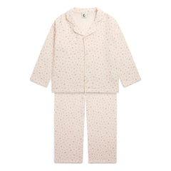 Sleepy Doe - Organic Cotton Gingham Floral Pajamas | Light Pink