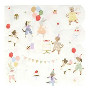 Meri Meri - Animal Friends Birthday Paper Napkins - Set of 16