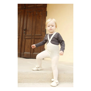 Silly Silas - Organic Cotton Striped Tights | Ecru