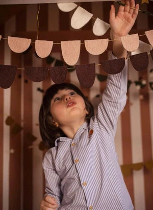 Muskhane - Felt Flag Garland | Dark Brown