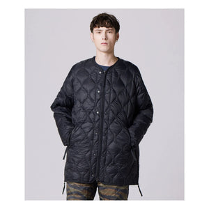 Taion - Unisex Long Military Quilted Coat | Black