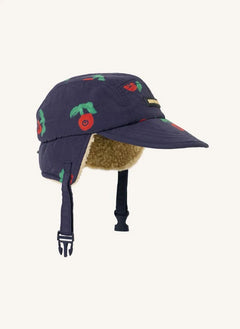 Bobo Choses - Flowered Sherpa Hat Recycled Fibers | Navy