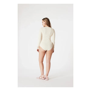 Icone - Claudia Organik Pamuk Fitilli Body | Ekru