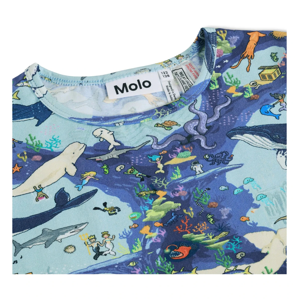 Molo - Bale Whales Organic Cotton Pajama Shorts | Blue