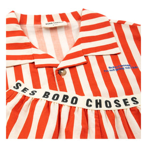 Bobo Choses - Striped Organic Cotton Shirt and Shorts Set | Red