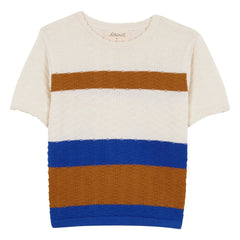 birinit - Colour Blocked Thin Mesh T-Shirt | Caramel