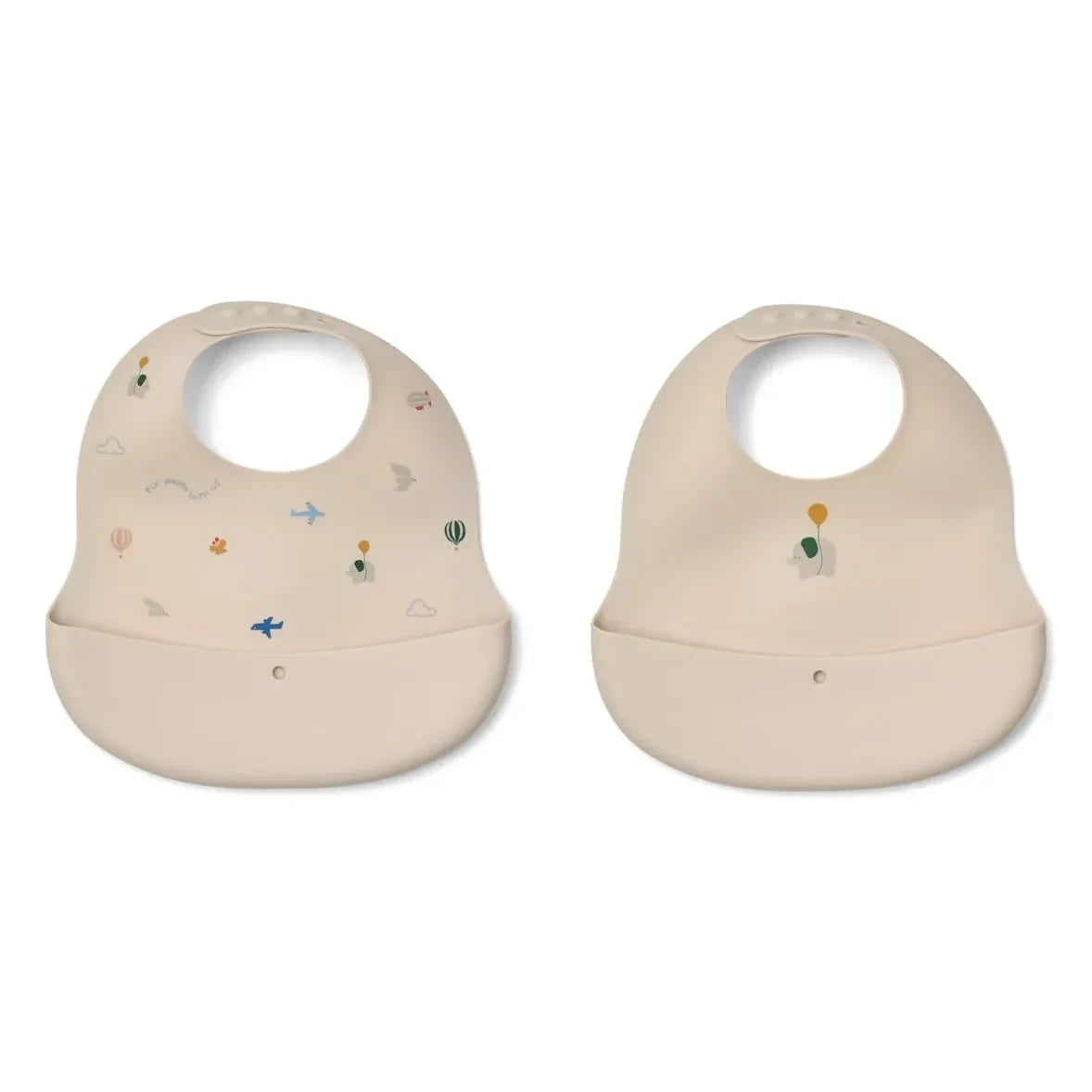 Liewood - Ember Silicone Bibs - 2-Piece Set | Flying/Sandy