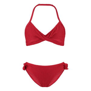 Beachlife - Ribbed Double Breasted Swimsuit | Red