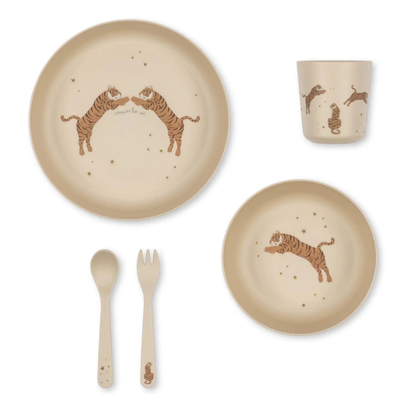 Konges Sløjd - Tiger PLA Dinnerware Set | Sand